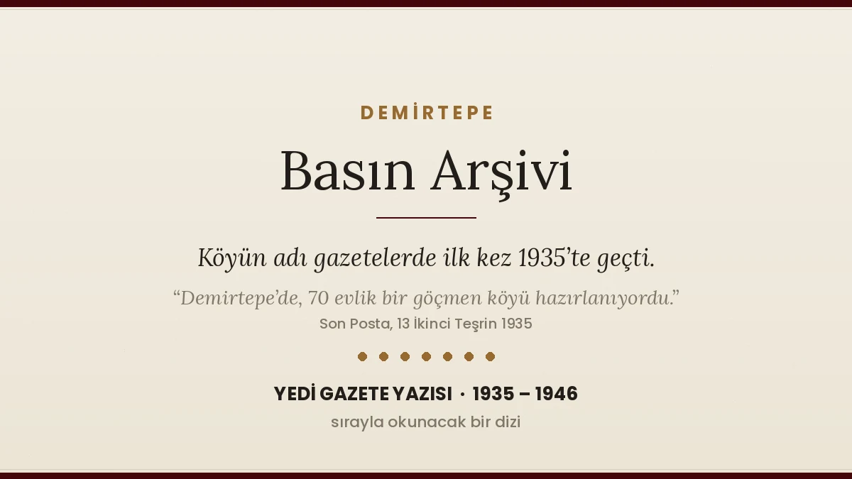 Demirtepe Basın Arşivi
